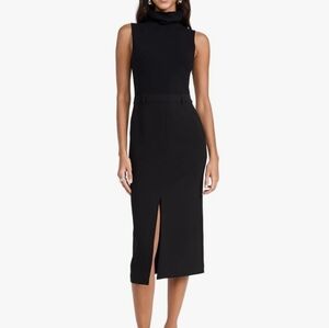 NWOT Theory Funnel Neck Combo Black Dress Size 12
